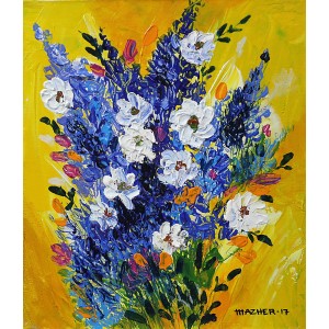 Mazhar Qureshi, 12 X 14 Inch, Oil on Canvas, Floral Painting, AC-MQ-085